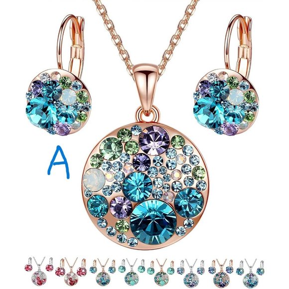 Jewelry - New Ocean Bubble Women's Crystal Jewelry Set Costume Fashion Pendant Nec…